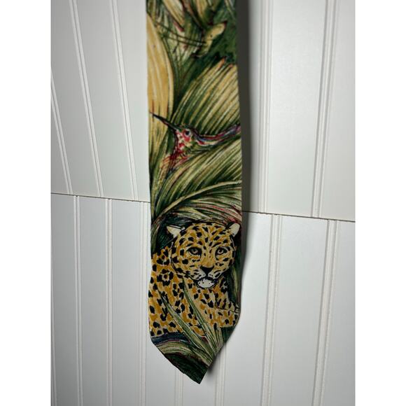 Vintage wwf world wildlife fund jaguar silk tie world wildlife fund - Picture 5 of 5